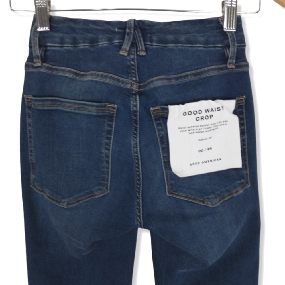NWT Good American Good Waist Crop Raw Edge Jean Size 24 - Picture 5 of 11